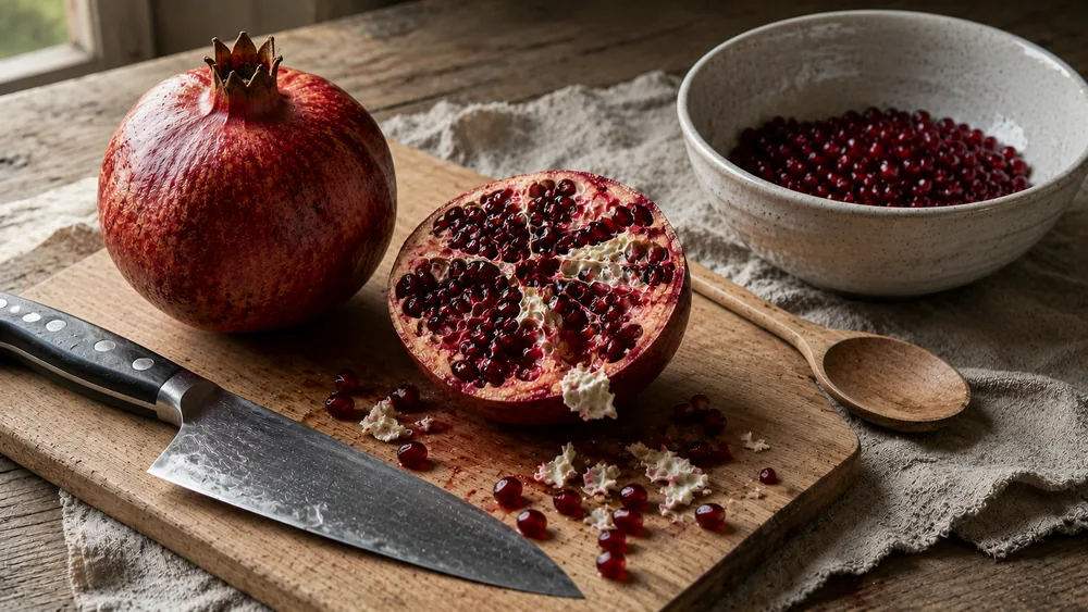 Granatapfel entkernen: Klopf-Methode, Wasserbad, saubere Küche