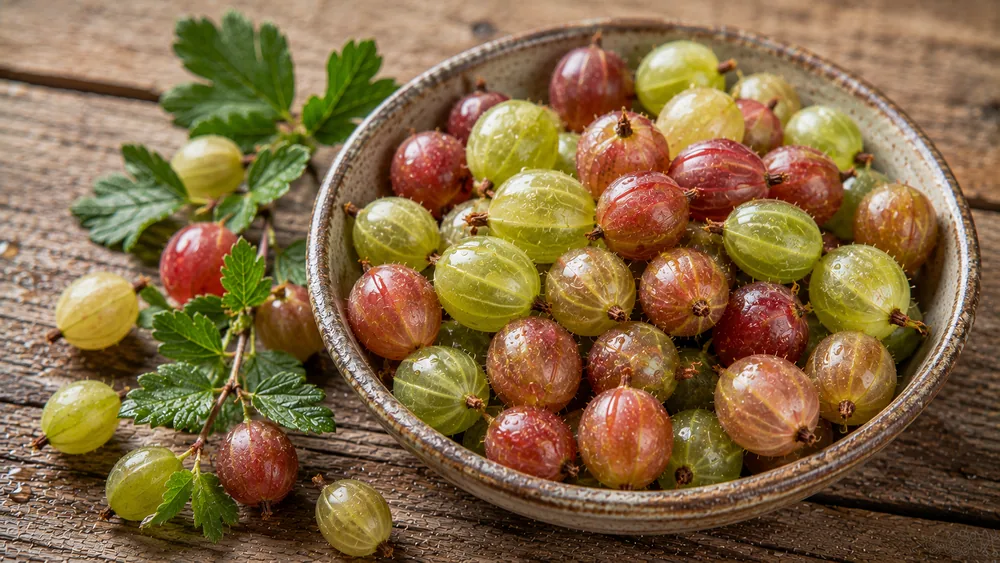 Stachelbeeren: säuerlich-frisch, ballaststoffreich, von Juni bis August