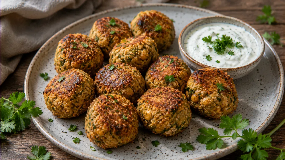 Vegetarische Hackbällchen aus Kichererbsen und Haferflocken